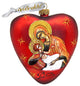 Hand Painted Scenic Glass Ornament Mary and Jesus Heart