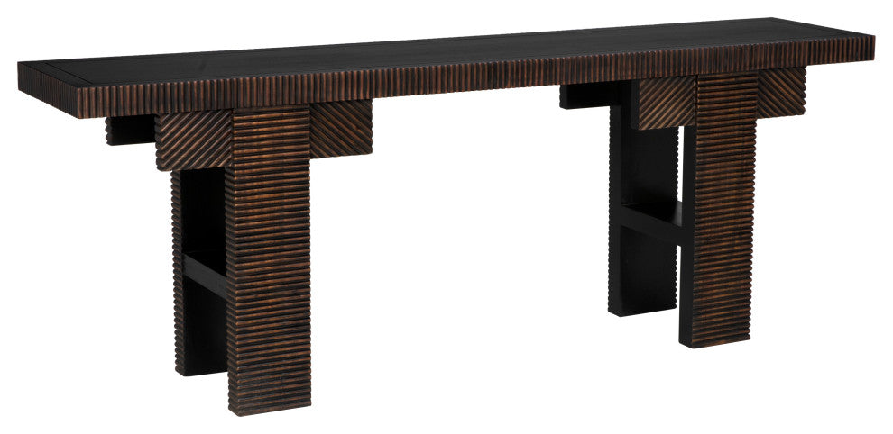 Noir Furniture Nabu Console With Light Brown Trim