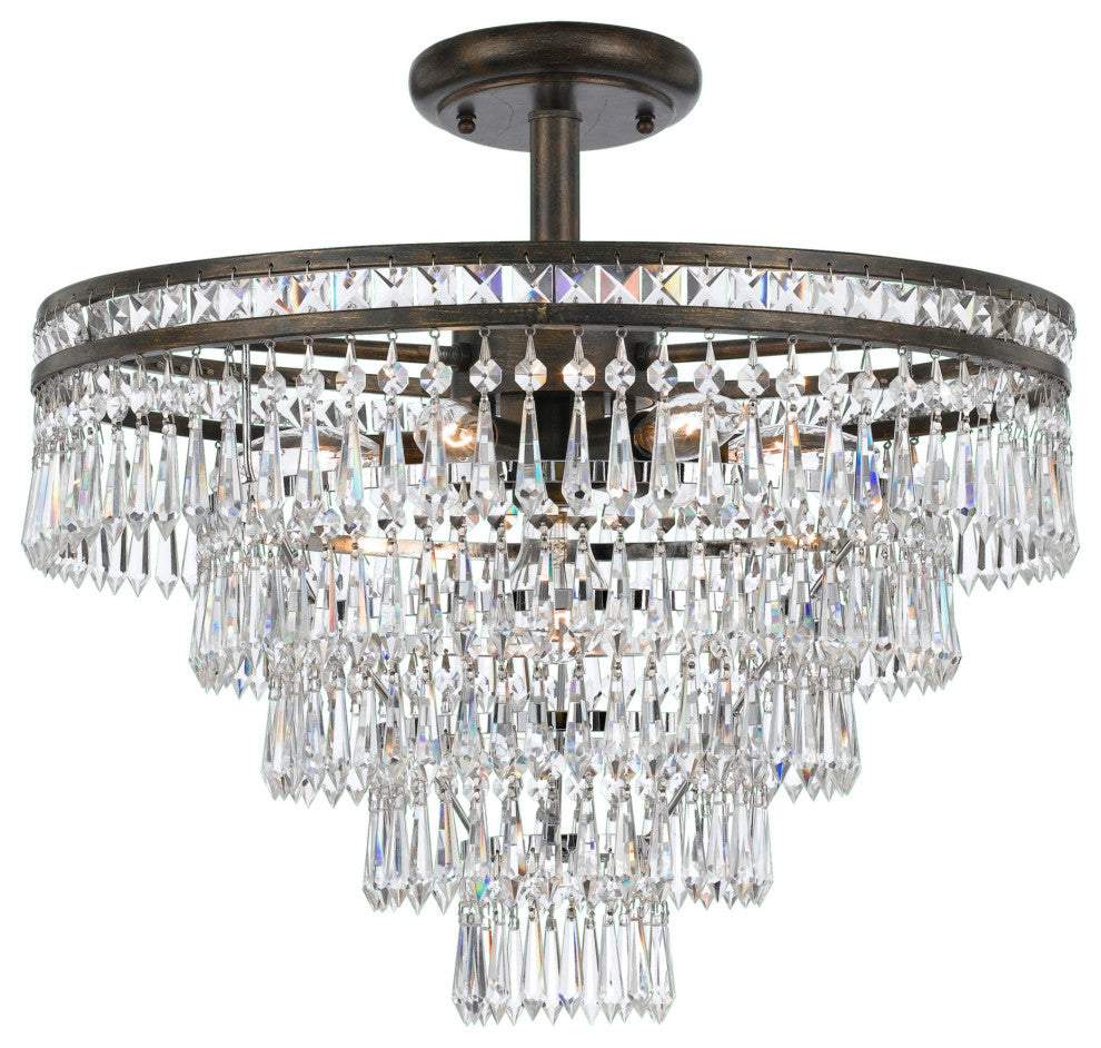 Crystorama Lighting Group 5264-CL-MWP_CEILING Mercer 7 Light 20"W - English