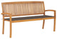 Vidaxl Stacking Garden Bench With Cushion 62.6" Solid Teak Wood