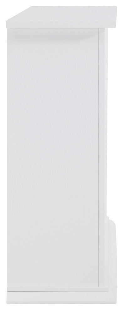 Hanston Tiled Marble Fireplace, White and Gray