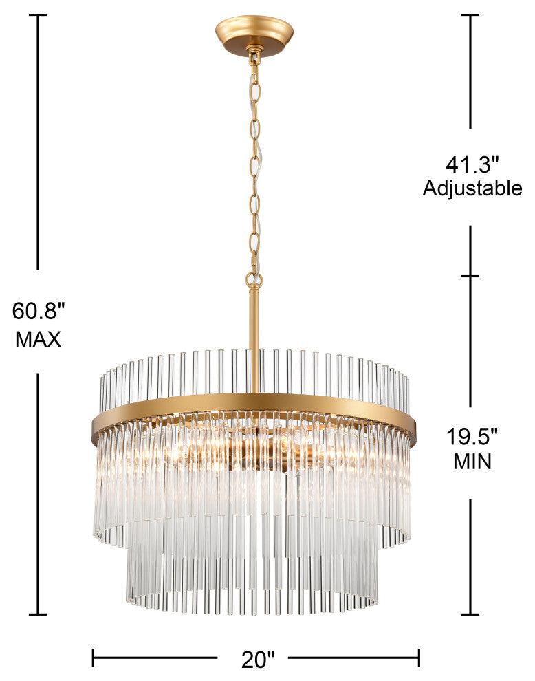 Cervine Glossy Bronze Two-Tier Crystal Glass Bar Round Chandelier