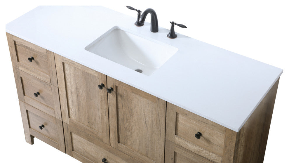 Home Living 54" SIngle Bathroom Vanity, Natural Oak
