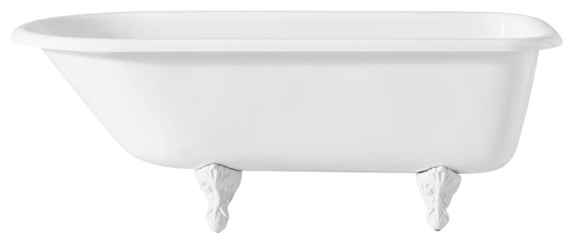 Cheviot Products Traditional Cast Iron Bathtub With Continuous Rolled Rim, White