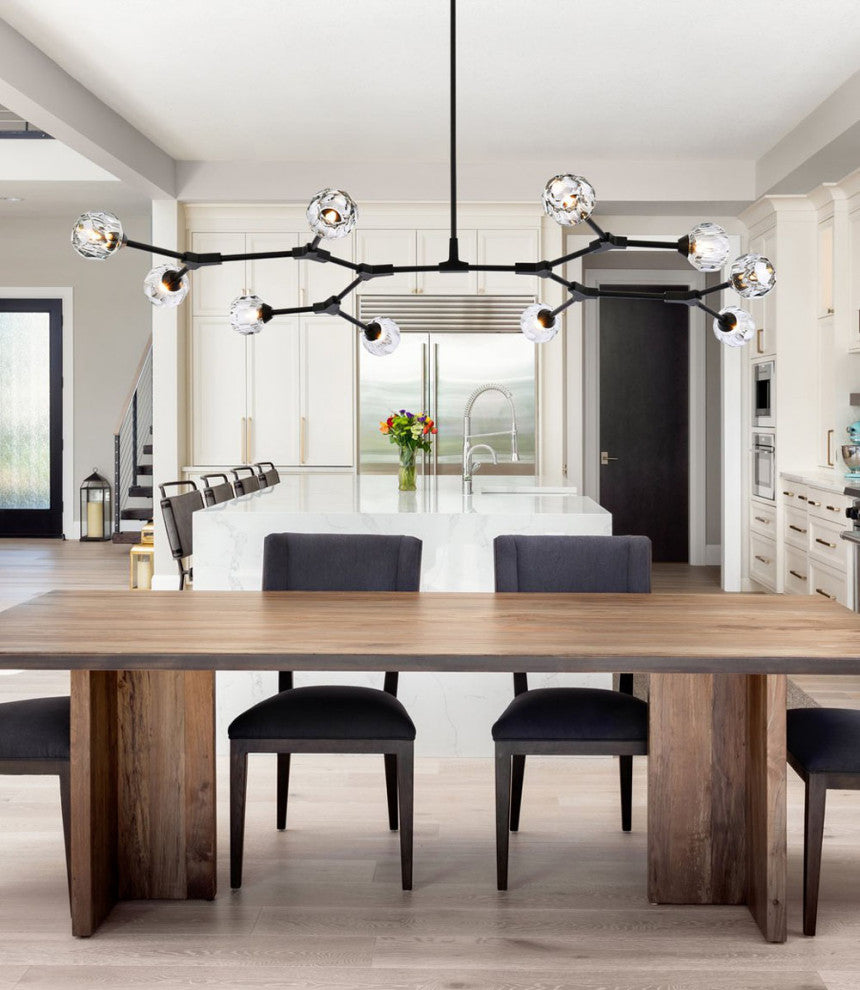 Elegant Lighting 3508D56 Zayne 10 Light 35"W Multi Light Pendant - Chrome /