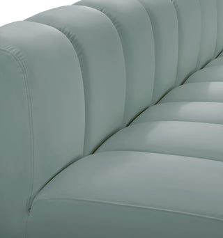 Arc Vegan Leather Upholstered 3-Pc. L-Shaped Modular Sectional, Green