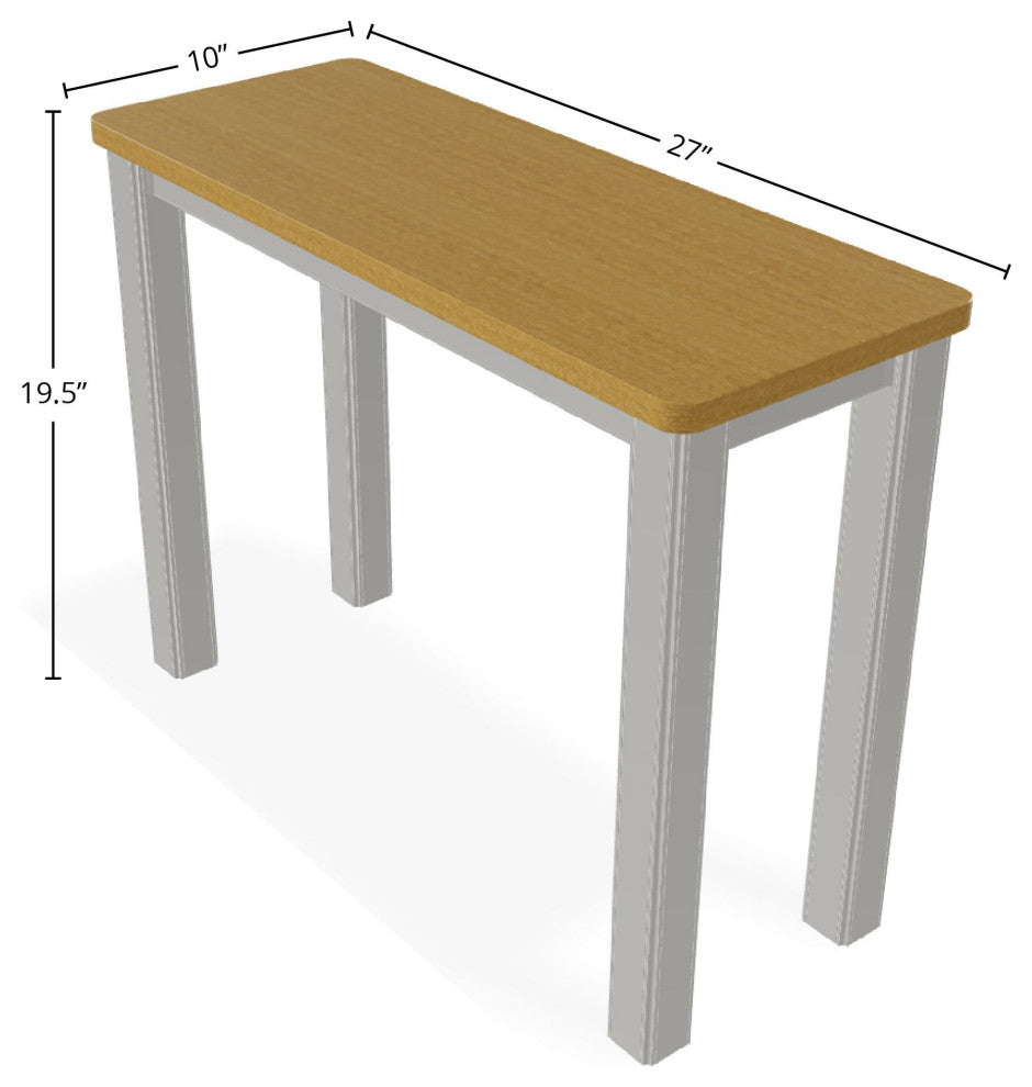10" x 27" Rustic Outdoor End Table, Snow