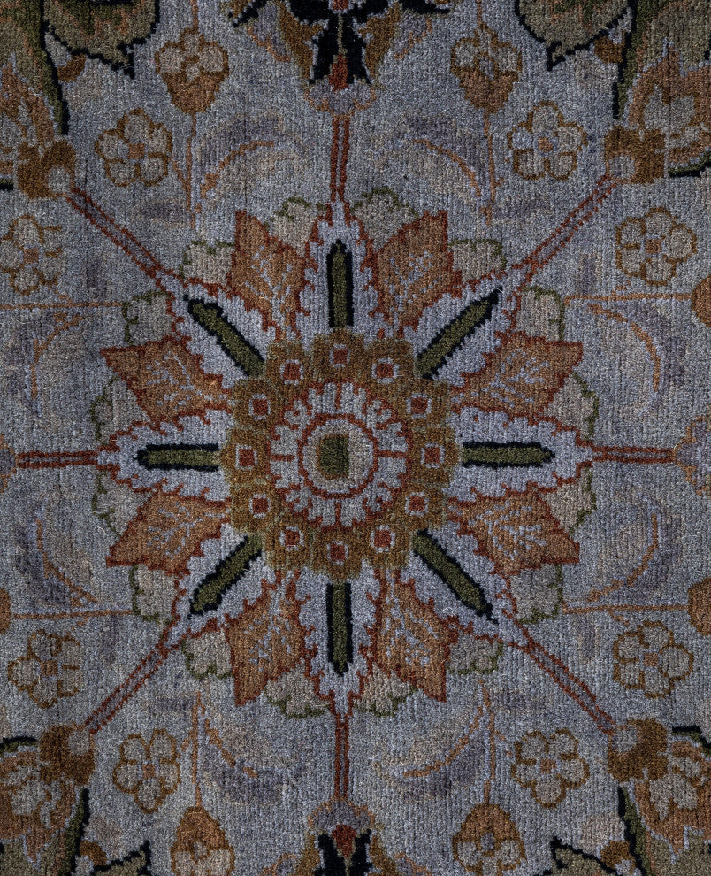 Overdyed One-of-a-Kind Hand-Knotted Area Rug Gray, 9' 1" x 9' 1"