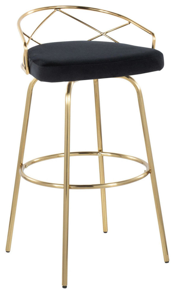 Charlotte Glam 30" Fixed-Height Barstool, Set of 2