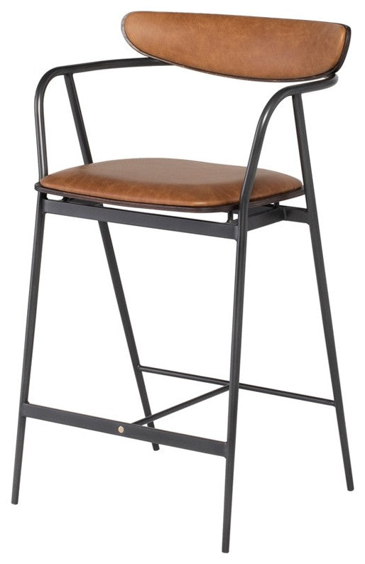 Gianni Desert Leather Counter Stool