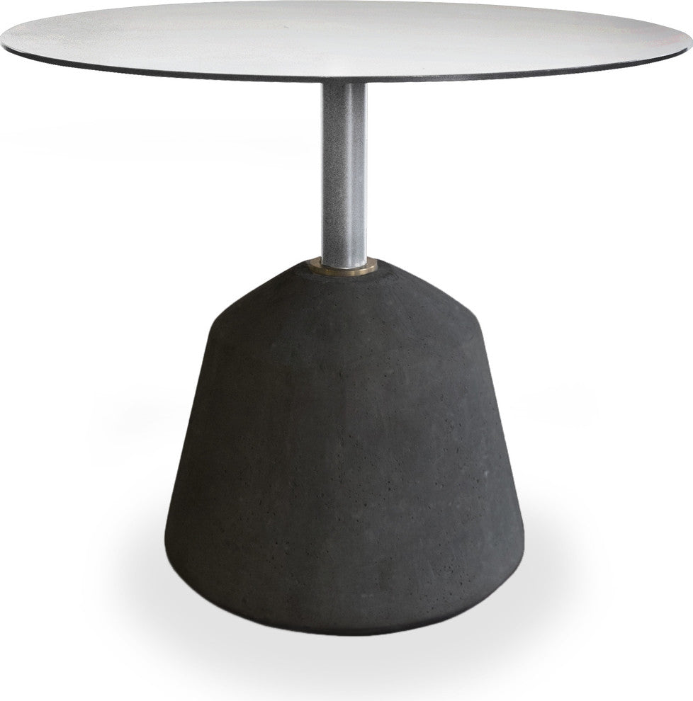 Exeter Side Table With Black Steel Top and Black Concrete Base
