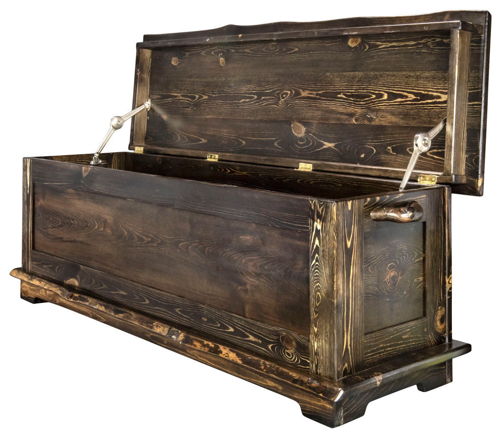 Big Sky Collection Live Edge, 6' Blanket Chest, Jacobean Stain
