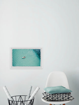 "Clear Blue Lake" Framed Painting Print, 36"x24"