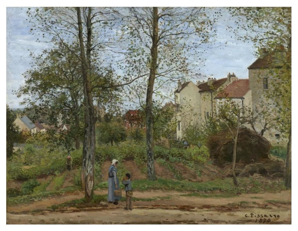 "Houses at Bougival (Autumn)" Digital Paper Print by Camille Pissarro, 50"x38"