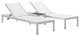 Shore 3 Piece Outdoor Patio Aluminum Set, Silver White