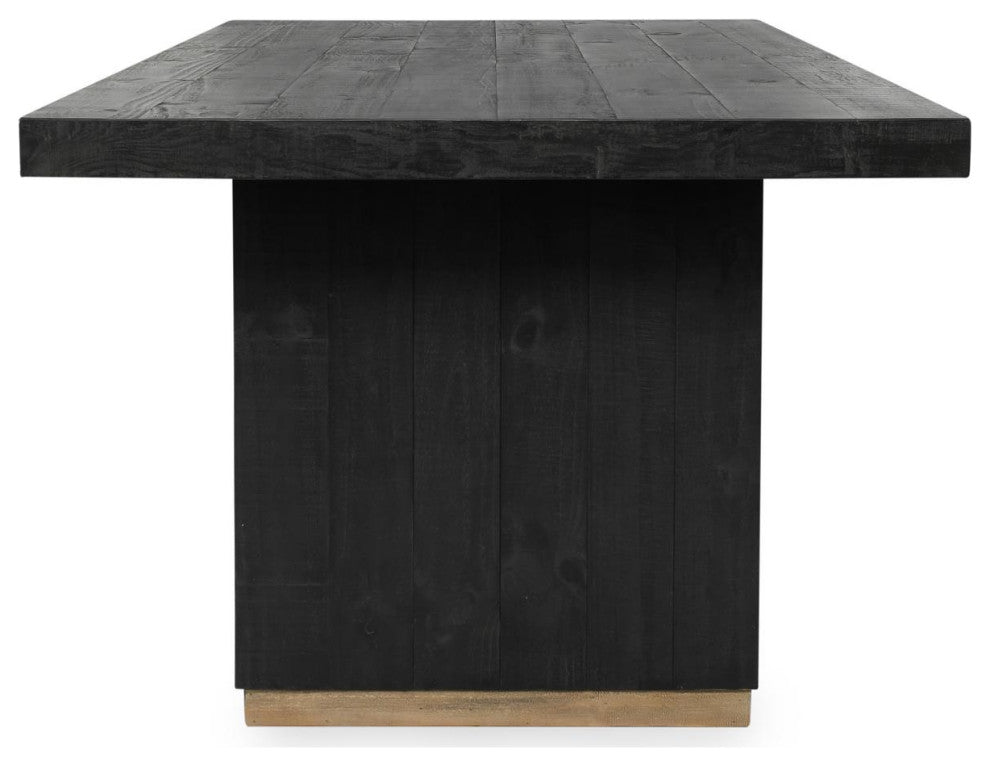 Kosas Home Lynx 94" Reclaimed Pine Wood Dining Table, Black