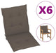vidaXL Chair Cushion 6 Pcs Outdoor Patio Chair Cushion Pad Taupe Oxford Fabric