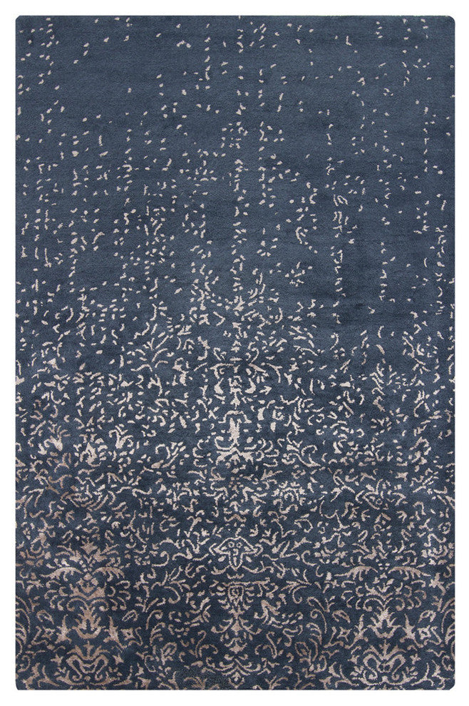 Rupec Contemporary Area Rug, Navy and Beige, 5'x7'6"