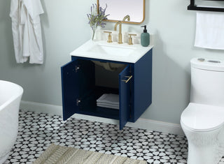 Home Living 19" Midcentury Modern Blue-Light Bathroom Vanity
