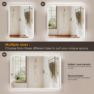 Ostaria Surface-Mount/Reccessed LED Lighted Bathroom Medicine Cabinet, 24"