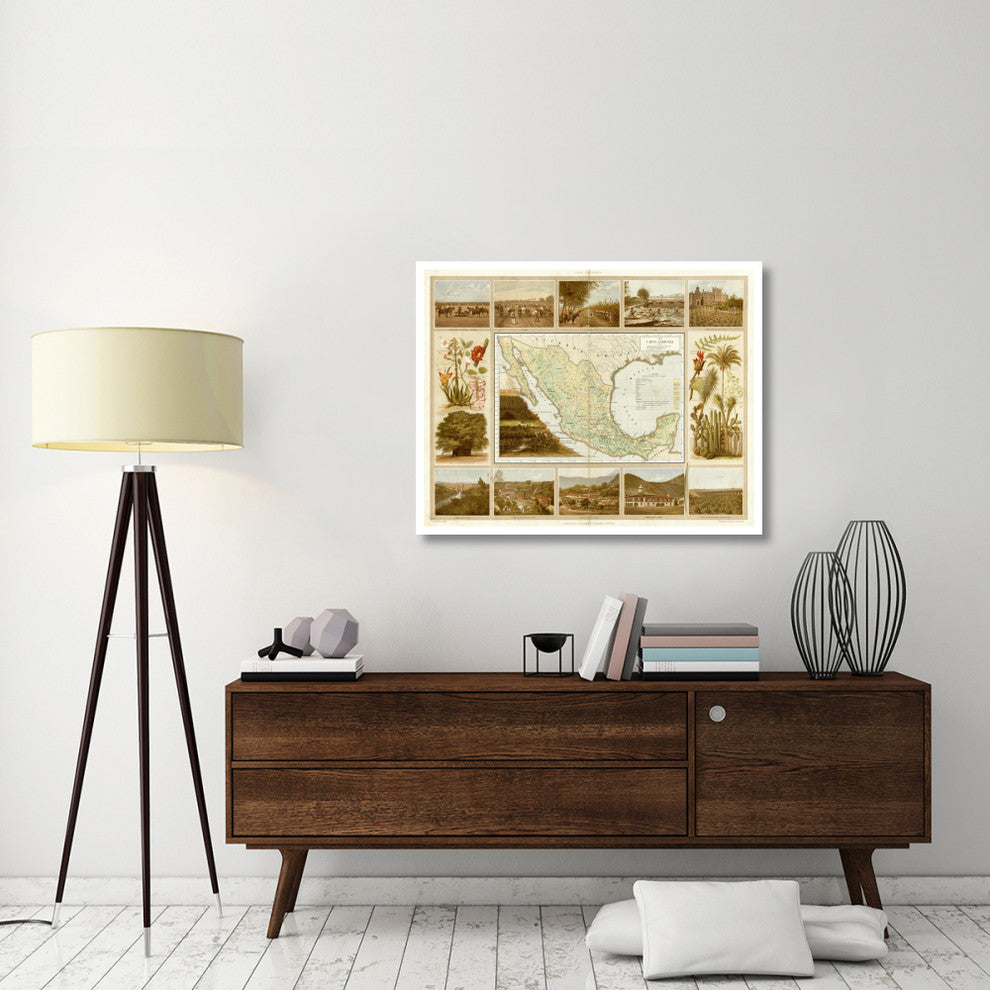"Carta Agricola, 1885" Digital Paper Print by Antonio Garcia Cubas, 42"x33"