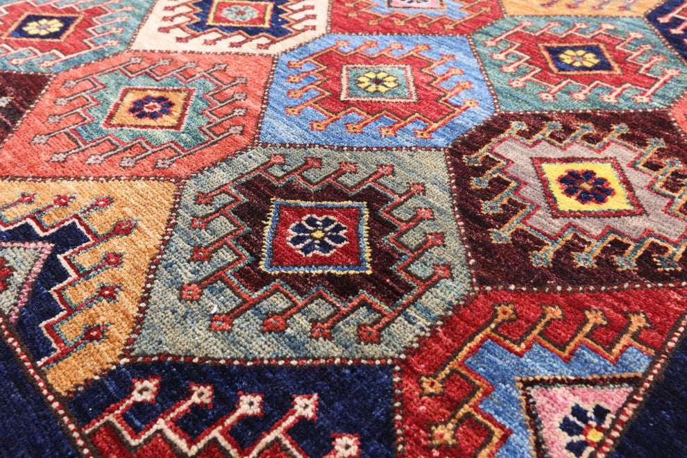5' 10" X 9' 3" Shall Persian Gabbeh Hand Knotted Wool Rug Q5021