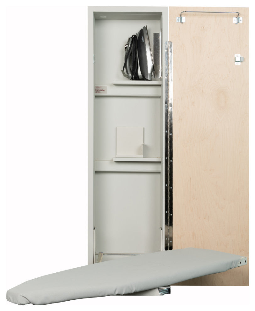 Deluxe Swivel Non-Electric Ironing Center, Flat Maple Veneer Door