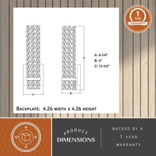 Vilo 4.5-in W 1 Light Matte Black Wall Sconce Light with Full Backplate, Oil Rubbed Bronze, 4.25-in. W X 13.5-in. H X 4-in. D