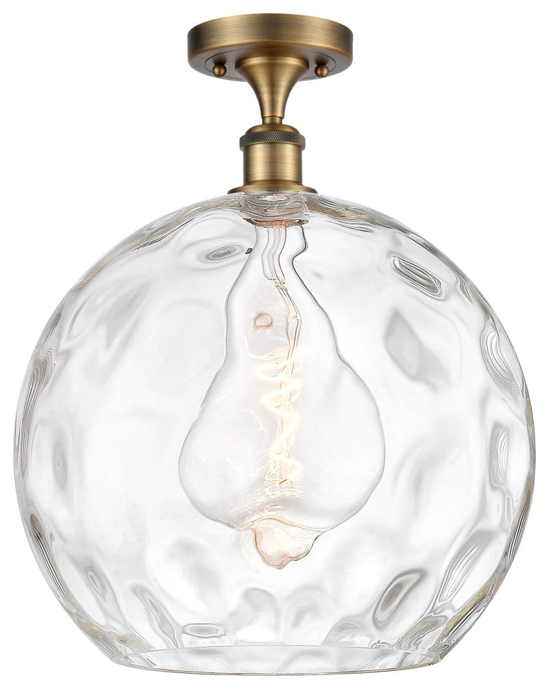 Innovations 516-1C-BB-G1215-14-LED 1 Light Semi-Flush Mount, Brushed Brass