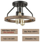 Farmhouse Semi Flush Mount Ceiling Light Wood Grain with 3 Lights