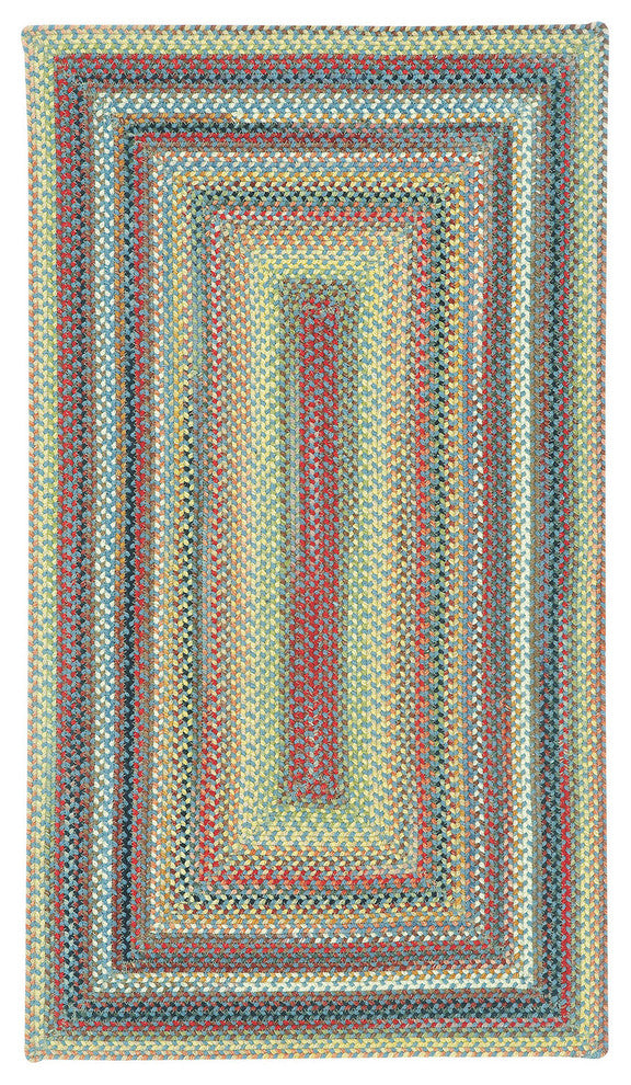 Capel Portland Medium Blue 0346_400 Braided Rugs - 27" X 48" Concentric Rectangl