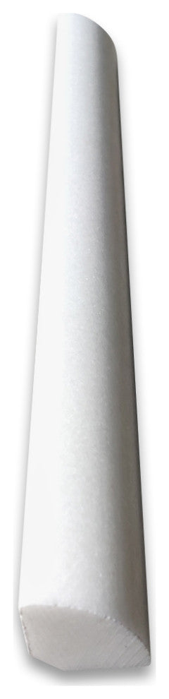 Thassos White Marble Round Covering Pencil Liner Trim Molding Polished, 1 piece