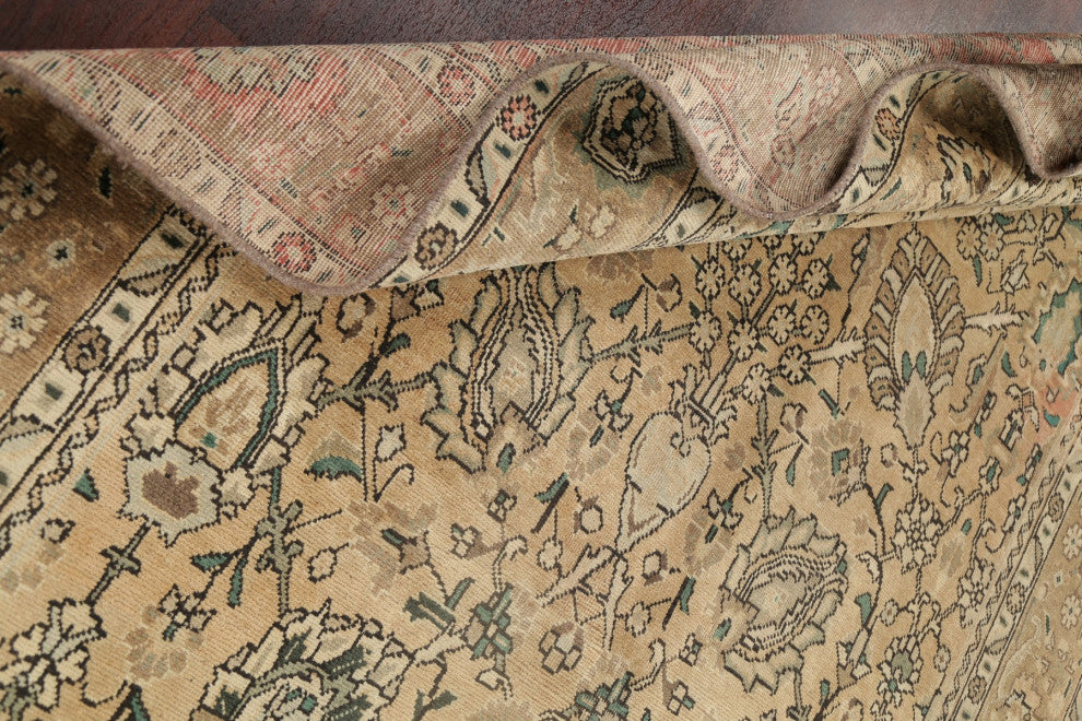 Consigned, Vintage Faded Persian Traditional Handmade Area Rug, Beige, 6x10