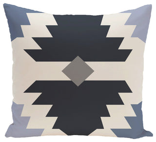 Mesa Geometric Print Pillow, Navy Blue, 18"x18"