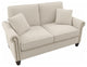 Coventry 61W Small Living Room Loveseat in Cream Herringbone Fabric