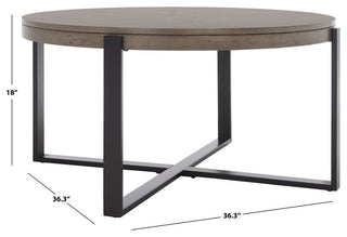 Safavieh Navya Round Coffee Table, Light Grey/Black