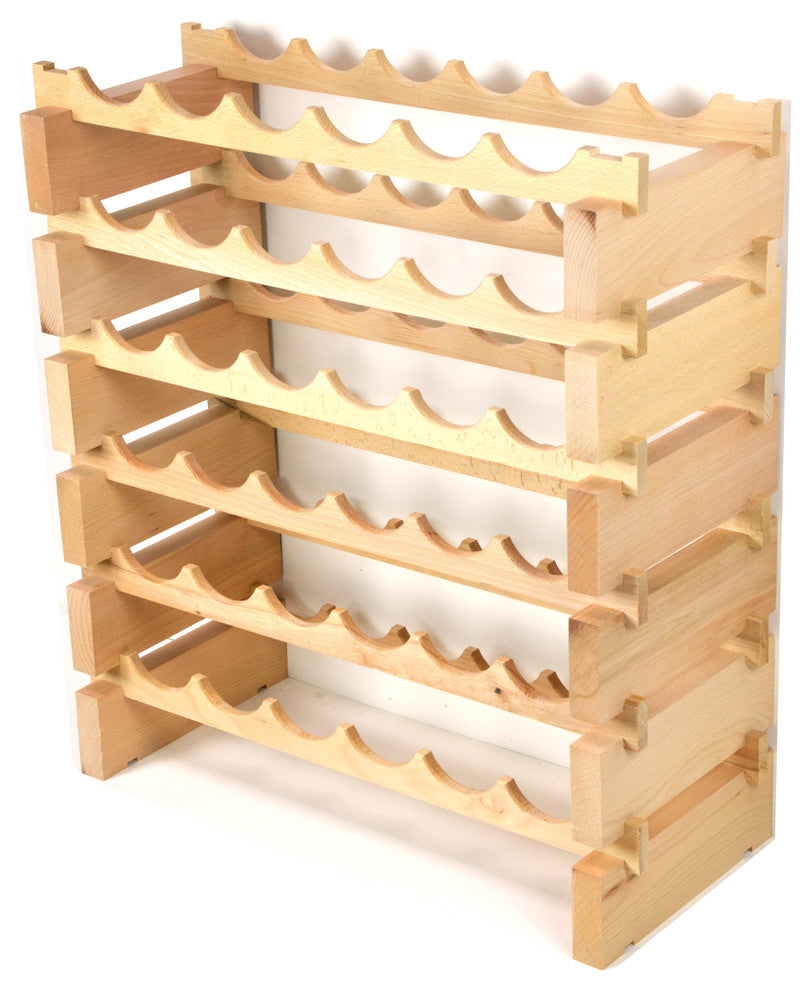 6 Bottle Across Stackable Modular Wine Rack 24-72 Bottles, 36 Bottles 6 Rows