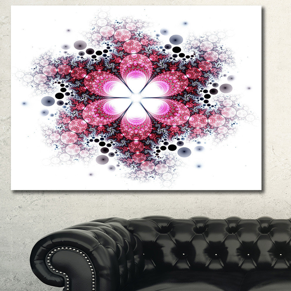 Violet Fractal Flower Pattern, Abstract Wall Art Canvas, 40x30