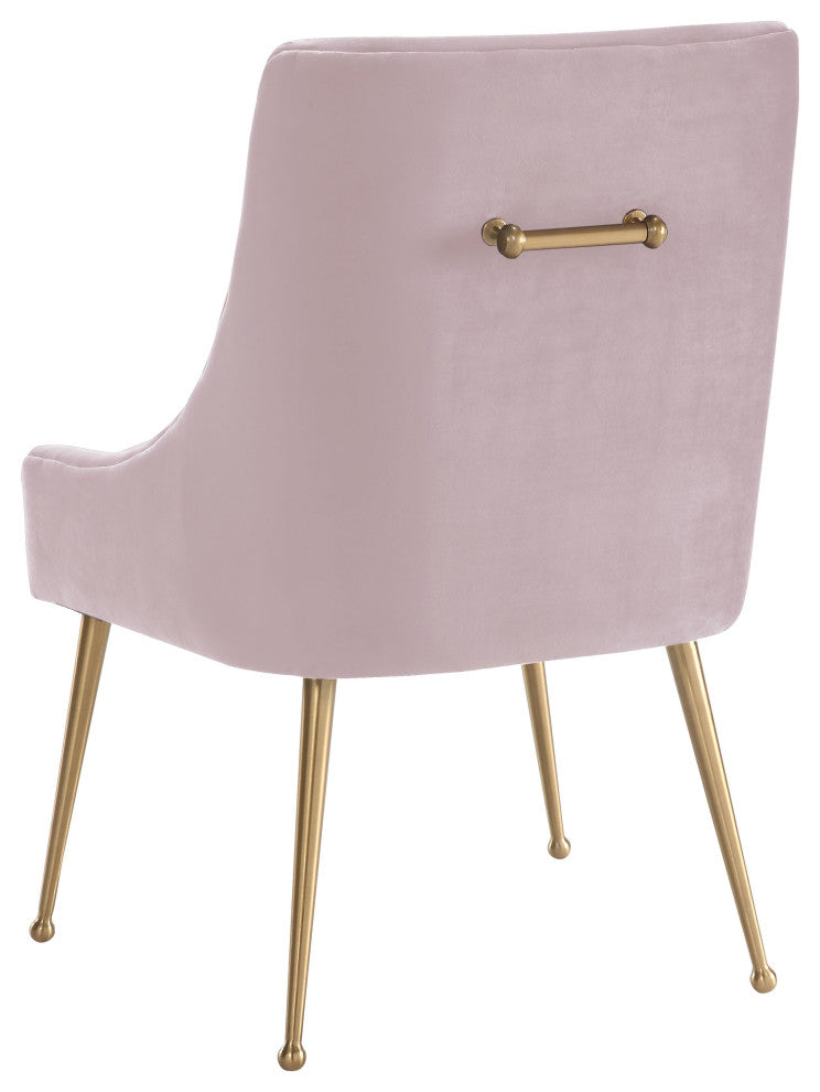 Beatrix Blush Velvet Side Chair - Blush