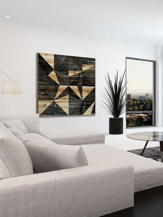 "Dimensional Star" Painting Print on Natural Pine Wood