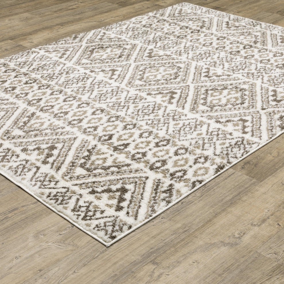 Patterson Updated Lodge Brown/ Beige Area Rug, 9'10" X 12'9"