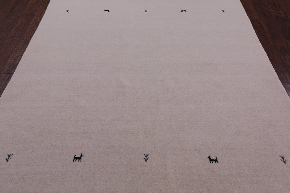 Hand-Knotted Persian Gabbeh Wool Rug 6' 0" X 9' 0" - Q15237