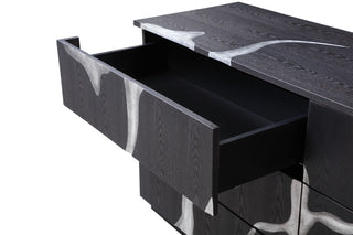 Modrest Aspen Modern Matte Brown Ash and Silver Dresser