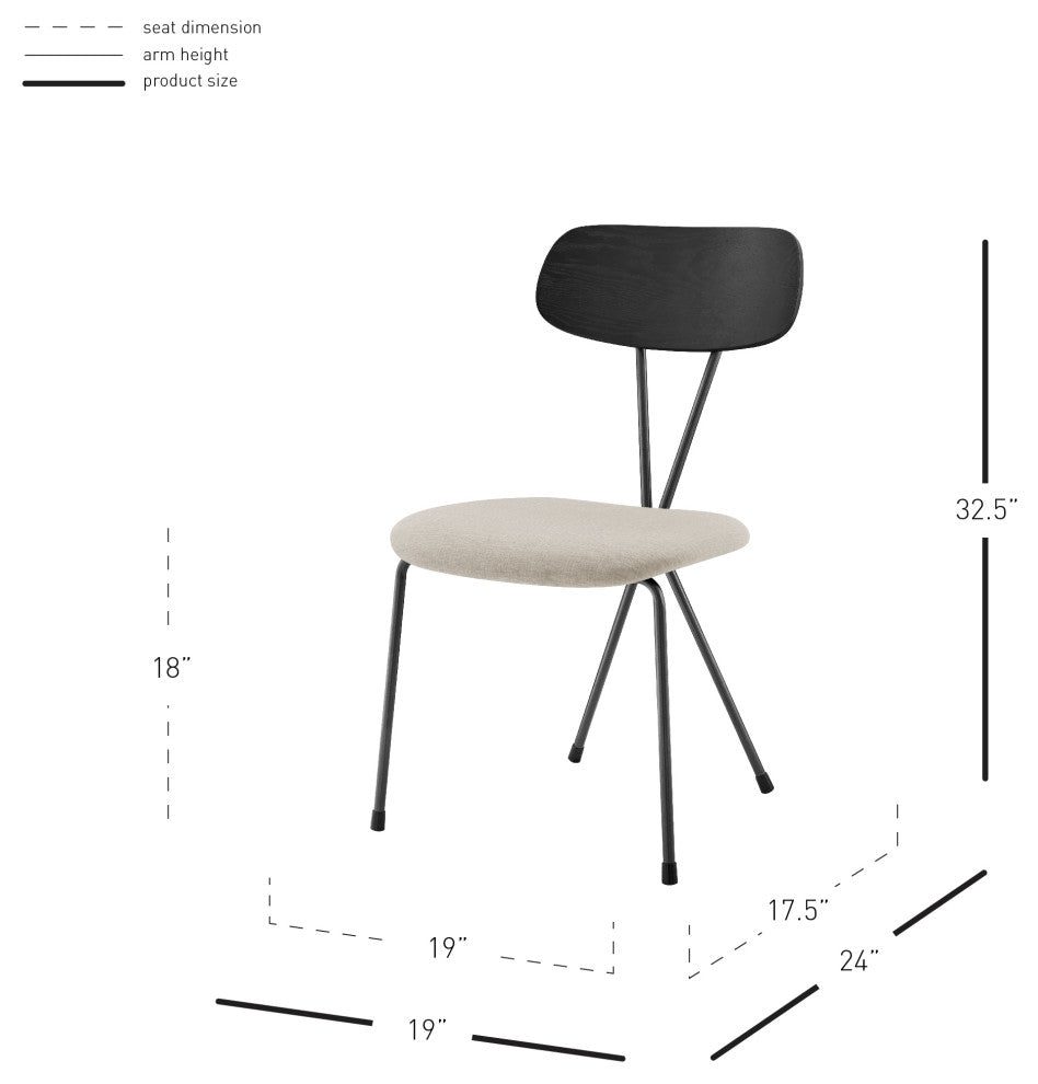 Elise Dining Side Chair, Magnolia Cream, Fabric
