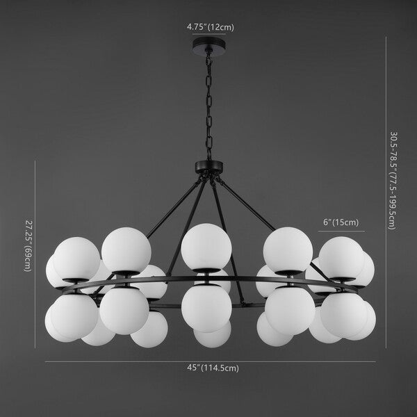 Safavieh Couture Traycee Metal Round Chandelier Black / White