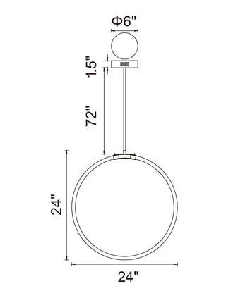 Hoops 1 Light LED Chandelier With Satin Gold Finish