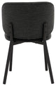 Mid-Century Modern Curved Back DIning Chair, Set of 2, Deep Gray Boucle, Dining Height