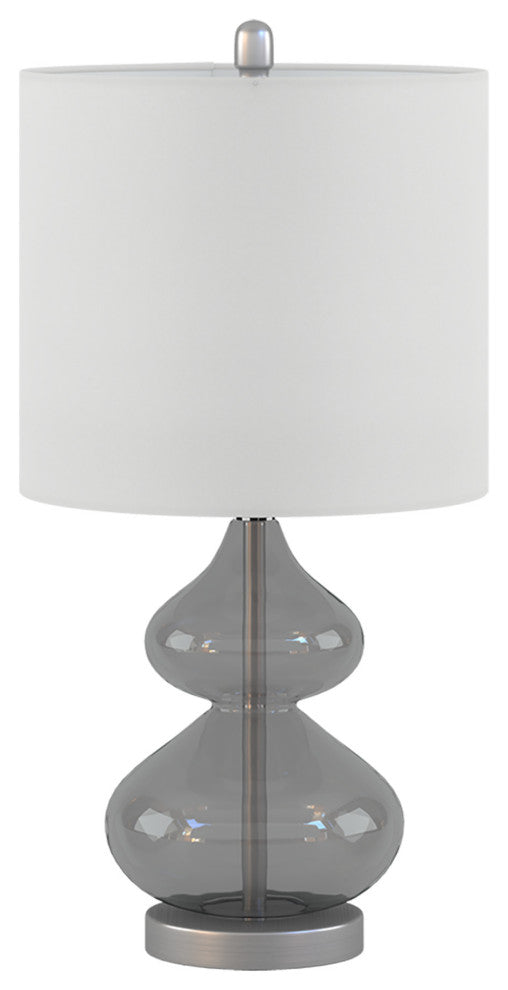 Ellipse Curved Glass Table Lamp Set of 2, Gray