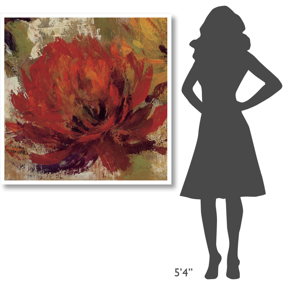 "Fiery Dahlias II - Crop" Digital Paper Print by Silvia Vassileva, 42"x42"