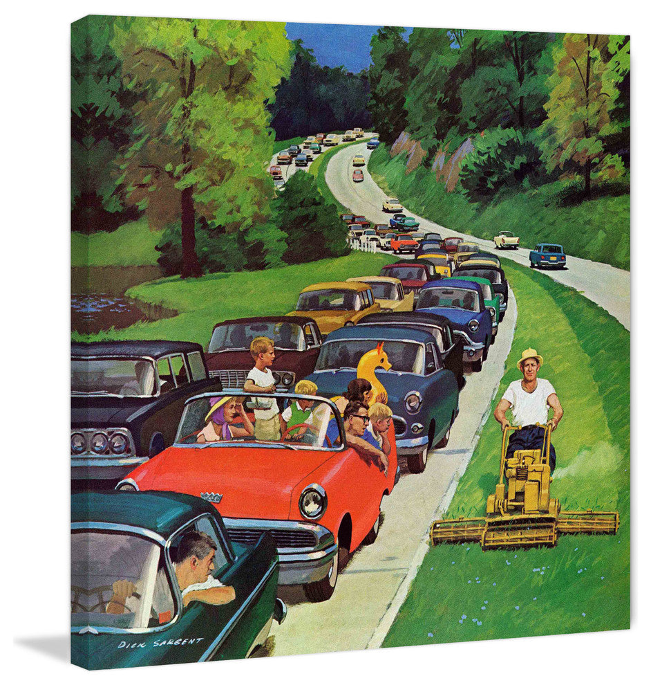 "The Lawn Mower" Painting Print on Wrapped Canvas